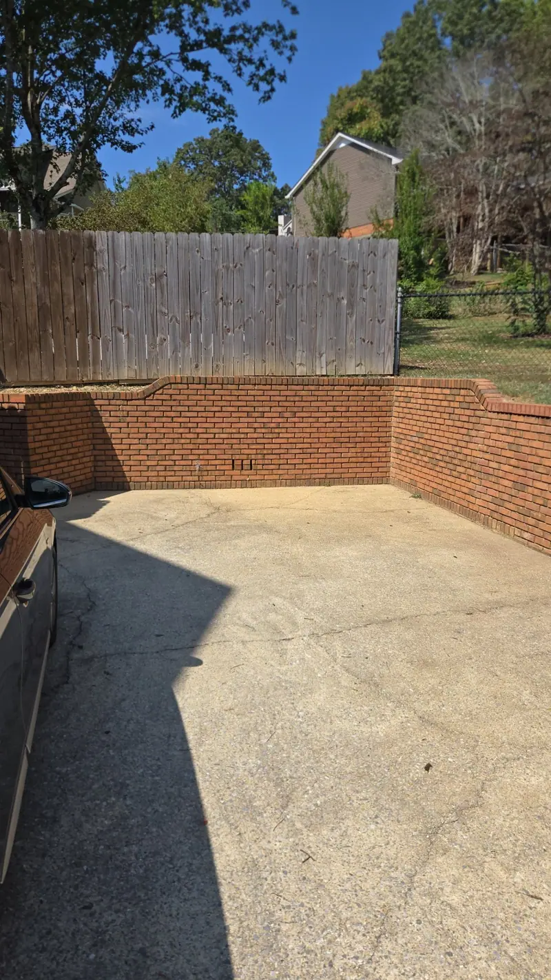 The same patio after the brush was hauled away