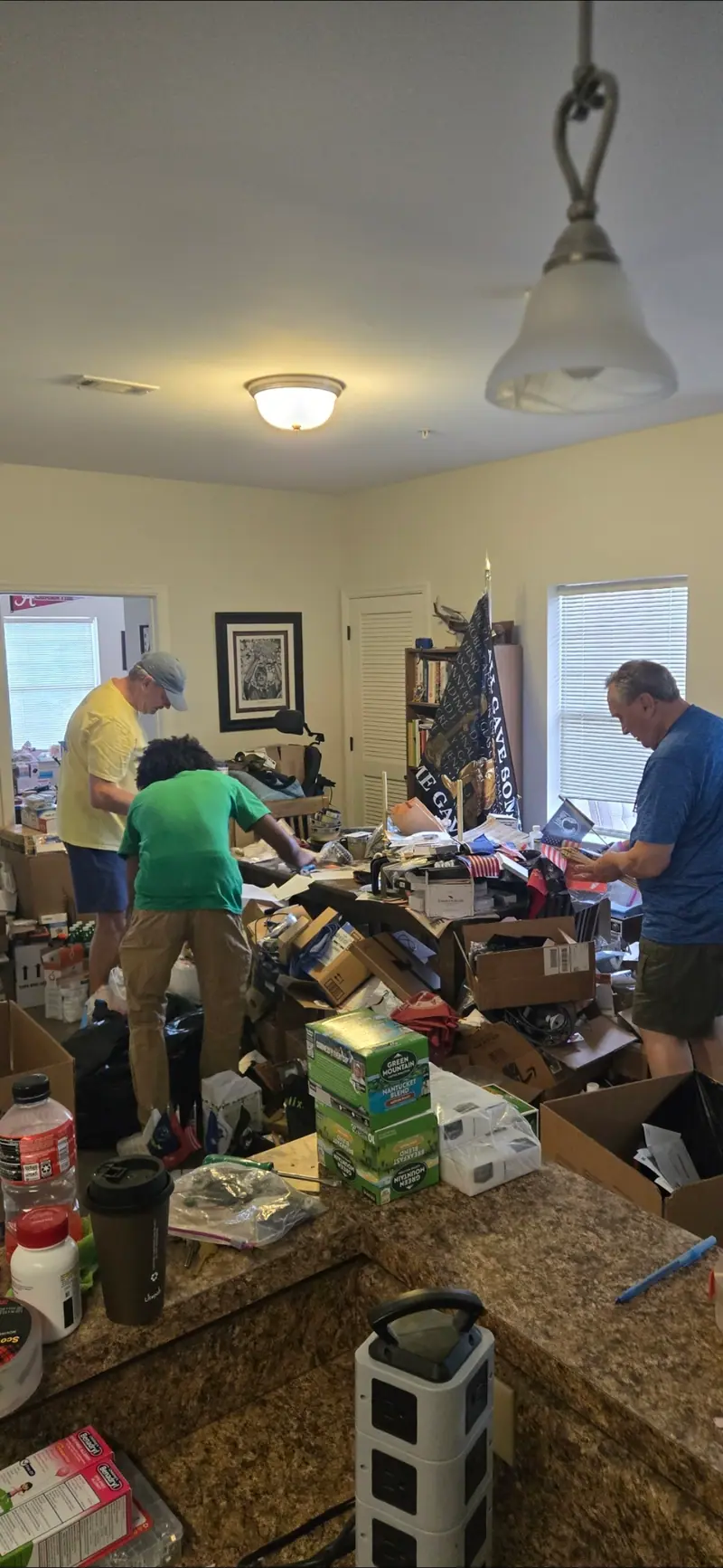The Racoons crew sorting a crowded kitchen